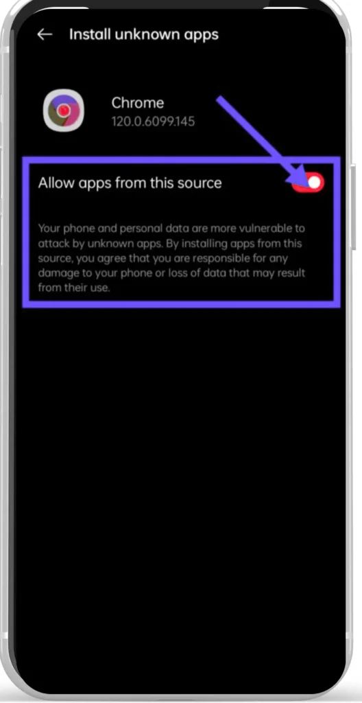 Mx Player mod apk Permission to Chrome for Download.