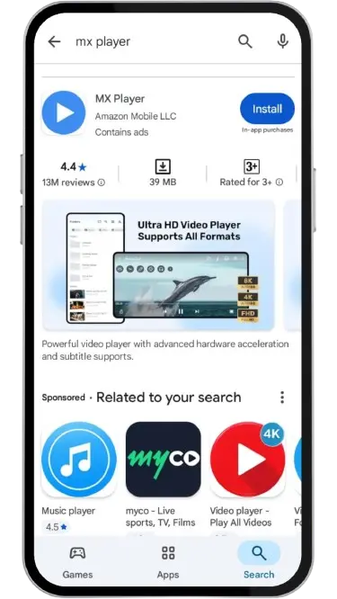 MX Player For Android Tv Free Download APK Features 2025 3 mx player for android tv step 2