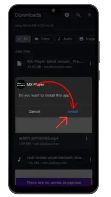 mx player install step 2