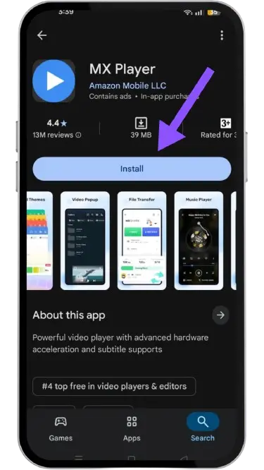 mx player mod apk step 3